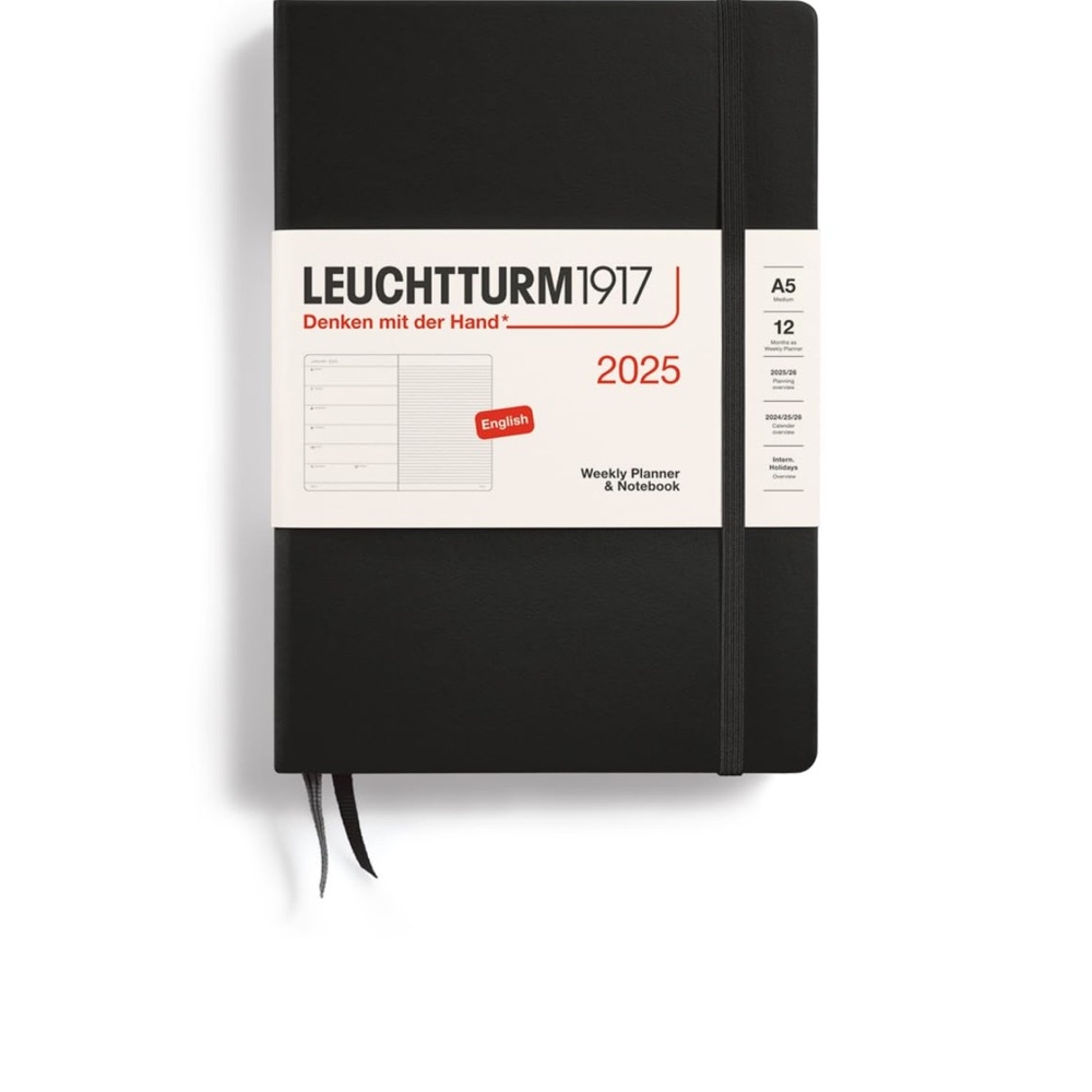 Leuchtturm1917 Black Weekly Planner & Notebook 2025